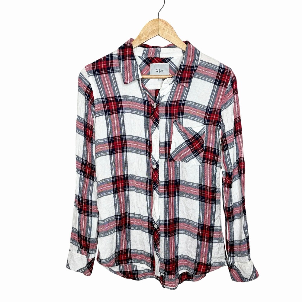 Rails Hunter Shirt Red White Navy Tartan Plaid Womens Small Heritage Preppy